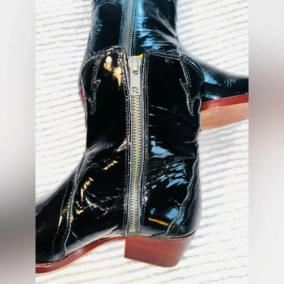 Free People New Frontier Patent Leather Boots sz 6 - Picture 10 of 14